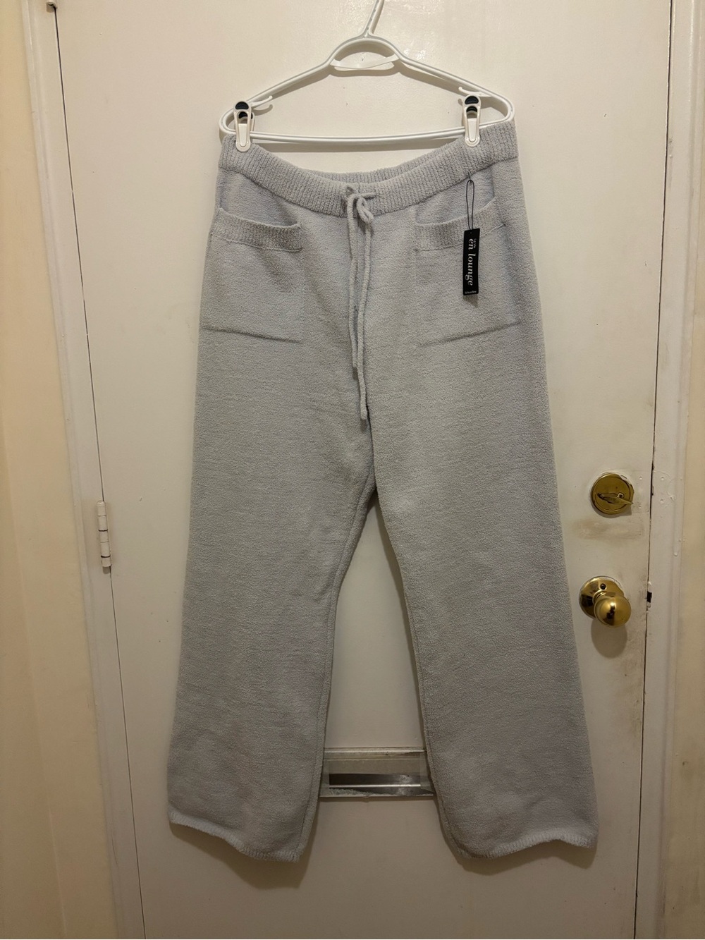 La Vie en Rose Lounge Cozy Wide Leg Pants Grey Size Large NWT